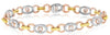 2.09CT DIAMOND 14KT TWO TONE GOLD 3D MULTI OVAL & CIRCULAR LINK TENNIS BRACELET
