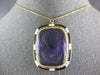 ANTIQUE 100CT AAA HAND ETCHED AMETHYST & PEARL 14KT YELLOW GOLD PENDANT BROOCH