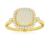 1.58CT DIAMOND & AAA OPAL 14KT YELLOW GOLD SQUARE & ROUND FILIGREE HALO FUN RING