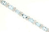 8.13CT DIAMOND & AAA AQUAMARINE 14KT WHITE GOLD 3D OVAL & ROUND TENNIS BRACELET
