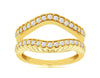 .50CT DIAMOND 14KT YELLOW GOLD 3D DOUBLE V SHAPE INSERT WEDDING ANNIVERSARY RING