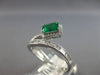 .80CT DIAMOND & AAA EMERALD 14K WHITE GOLD EMERALD CUT & ROUND SQUARE LOVE RING