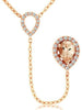 ESTATE .85CT DIAMOND & AAA MORGANITE 14KT ROSE GOLD 3D TEAR DROP LARIAT NECKLACE