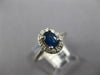 1.03CT DIAMOND & AAA SAPPHIRE 14KT WHITE GOLD 3D OVAL & ROUND FLOWER LOVE RING