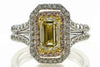 1.71CT WHITE PINK & FANCY YELLOW DIAMOND 18KT TRI COLOR GOLD 3D ENGAGEMENT RING