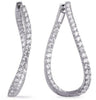 3.49CT DIAMOND 14KT WHITE GOLD DOUBLE SWIRL INSIDE OUT FUN HOOP HANGING EARRINGS