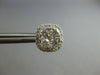 1.29CT DIAMOND 14KT WHITE GOLD CLASSIC ROUND INVISIBLE SQUARE HALO STUD EARRINGS