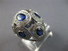 LARGE 4.63CT DIAMOND & AAA SAPPHIRE 18K WHITE GOLD OVAL & ROUND DOME SHAPE RING