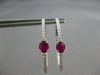 LARGE 1.61CT DIAMOND & AAA RUBY 18KT WHITE GOLD 3D OVAL INSIDE OUT HOOP EARRINGS