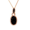 1.44CT DIAMOND & AAA SAPPHIRE 18KT ROSE GOLD ROUND DOUBLE OVAL FLOATING PENDANT