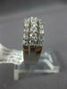 WIDE 1.52CT DIAMOND 18KT WHITE GOLD BAGUETTE 3 ROW SHARED PRONG ANNIVERSARY RING