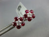ESTATE 1.83CT DIAMOND & AAA RUBY 18KT WHITE GOLD 3D CLASSIC FLOWER STUD EARRINGS