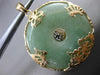 ANTIQUE LARGE JADE 14KT YELLOW GOLD 3D FILIGREE BUTTERFLY FLOATING PENDANT 25022