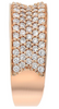 WIDE .98CT DIAMOND 18KT ROSE GOLD MULTI ROW PAVE SEMI ETERNITY ANNIVERSARY RING