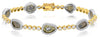 6.19CT WHITE & MULTI COLOR ICE DIAMOND 18KT WHITE & ROSE GOLD 3D TENNIS BRACELET
