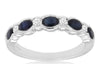 1.31CT DIAMOND & AAA SAPPHIRE 14KT WHITE GOLD 3D OVAL & ROUND ANNIVERSARY RING