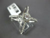 ESTATE LARGE .63CT DIAMOND 14KT WHITE GOLD ROUND HALO CRISS CROSS INFINITY RING