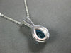.81CT DIAMOND & AAA BLUE TOPAZ 14K WHITE GOLD 3D HALO TEAR DROP FLOATING PENDANT