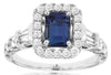 2.04CT DIAMOND & AAA TANZANITE 14KT WHITE GOLD 3D CLASSIC HALO ENGAGEMENT RING