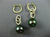 LARGE .81CT DIAMOND & AAA TAHITIAN PEARL 18K YELLOW GOLD OVAL TEAR DROP EARRINGS