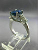 ESTATE LARGE 2.6CT DIAMOND & AAA KASHMIR SAPPHIRE 14K WHITE GOLD ENGAGEMENT RING