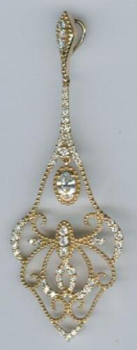 .81CT DIAMOND 18KT ROSE GOLD 3D ROUND & OVAL TEAR DROP FLOWER FLOATING PENDANT