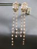 LARGE 2.30CT DIAMOND 14KT ROSE GOLD ROUND & BAGUETTE CHANDELIER HANGING EARRINGS