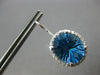 LARGE 9.90CT DIAMOND & AAA BLUE TOPAZ 14KT WHITE GOLD OVAL HALO HANGING EARRINGS