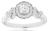 ESTATE .50CT DIAMOND 14KT WHITE GOLD 3D HALO FILIGREE INFINITY ENGAGEMENT RING
