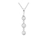 ESTATE .20CT DIAMOND 14K WHITE GOLD 3 STONE PAST PRESENT FUTURE FLOATING PENDANT