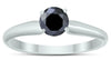 .33CT BLACK DIAMOND 14KT WHITE GOLD 3D ROUND SOLITAIRE 4 PRONG ENGAGEMENT RING
