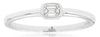 ESTATE .12CT DIAMOND 14KT WHITE GOLD EMERALD CUT SOLITAIRE FRIENDSHIP LOVE RING