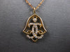 ESTATE .13CT DIAMOND 14KT ROSE GOLD 3D ROUND FILIGREE BELL FUN FLOATING PENDANT