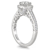 1.33CT DIAMOND 14K WHITE GOLD ROUND CLASSIC SQUARE HALO FILIGREE ENGAGEMENT RING