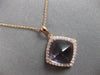 8.42CT DIAMOND & AAA PINK AMETHYST 14KT ROSE GOLD 3D SQUARE HALO PYRAMID PENDANT