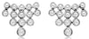0.40CT DIAMOND 14KT WHITE GOLD 3D CLASSIC MULTI ROW BEZEL CROWN HANGING EARRINGS