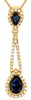 ESTATE 1.52CT DIAMOND & AAA SAPPHIRE 14KT YELLOW GOLD PEAR SHAPE & ROUND PENDANT
