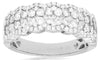ESTATE 1.15CT DIAMOND 14KT WHITE GOLD CLASSIC MULTI FLOWER HALO ANNIVERSARY RING