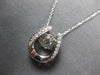 .50CT DANCING DIAMOND 14KT WHITE GOLD 3D LUCKY HORSESHOE FILIGREE PENDANT #27995