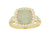 LARGE 2.20CT DIAMOND & AAA OPAL 14KT YELLOW GOLD 3D CUSHION FILIGREE FLOWER RING