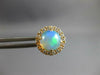 2.63CT DIAMOND & AAA AUSTRALIAN OPAL 14KT YELLOW GOLD ROUND HALO STUD EARRINGS