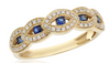 ESTATE .42CT DIAMOND & AAA SAPPHIRE 14KT YELLOW GOLD 3D MULTI EYE LUCKY FUN RING