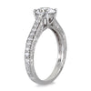 ESTATE 1.0CT DIAMOND 14KT WHITE GOLD 3D ROUND SOLITAIRE FILIGREE ENGAGEMENT RING