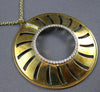 ESTATE LARGE .66CT DIAMOND 14KT YELLOW GOLD 3D ROUND SUNBURST FLOATING PENDANT