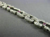 WIDE & LONG 1.92CT DIAMOND & AAA PINK SAPPHIRE 18K WHITE GOLD 3D TENNIS BRACELET