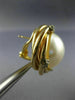 ESTATE .22CT DIAMOND AAA MABE PEARL 14KT YELLOW GOLD 3D ROUND CLIP ON EARRINGS