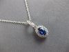 .91CT DIAMOND & AAA CEYLON SAPPHIRE 14KT WHITE GOLD OVAL HALO FLOATING PENDANT