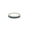 .67CT DIAMOND & AAA SAPPHIRE 18KT WHITE GOLD THREE ROW WEDDING ANNIVERSARY RING