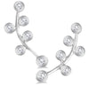 ESTATE .25CT DIAMOND 14KT WHITE GOLD 3D MULTI LEAF BEZEL EAR CLIMBER EARRINGS
