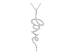 ESTATE .20CT DIAMOND 14KT WHITE GOLD 3D FUN SIGNATURE LOVE NECKLACE